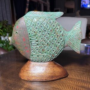 Decorative Green Fish Statue